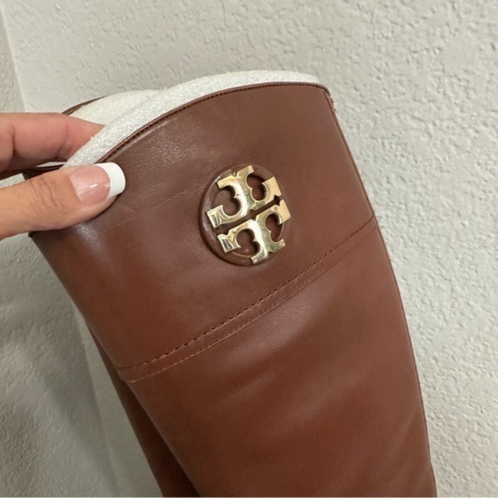 Tory Burch Adeline Riding Boots Color Almond Women's Size 6 - Picture 8 of 16